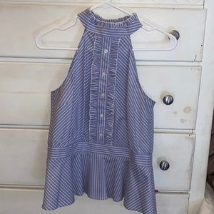 Women’s high neck peplum tank